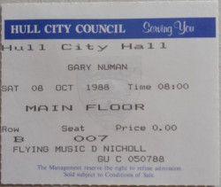 Gary Numan Ticket Hull 1988